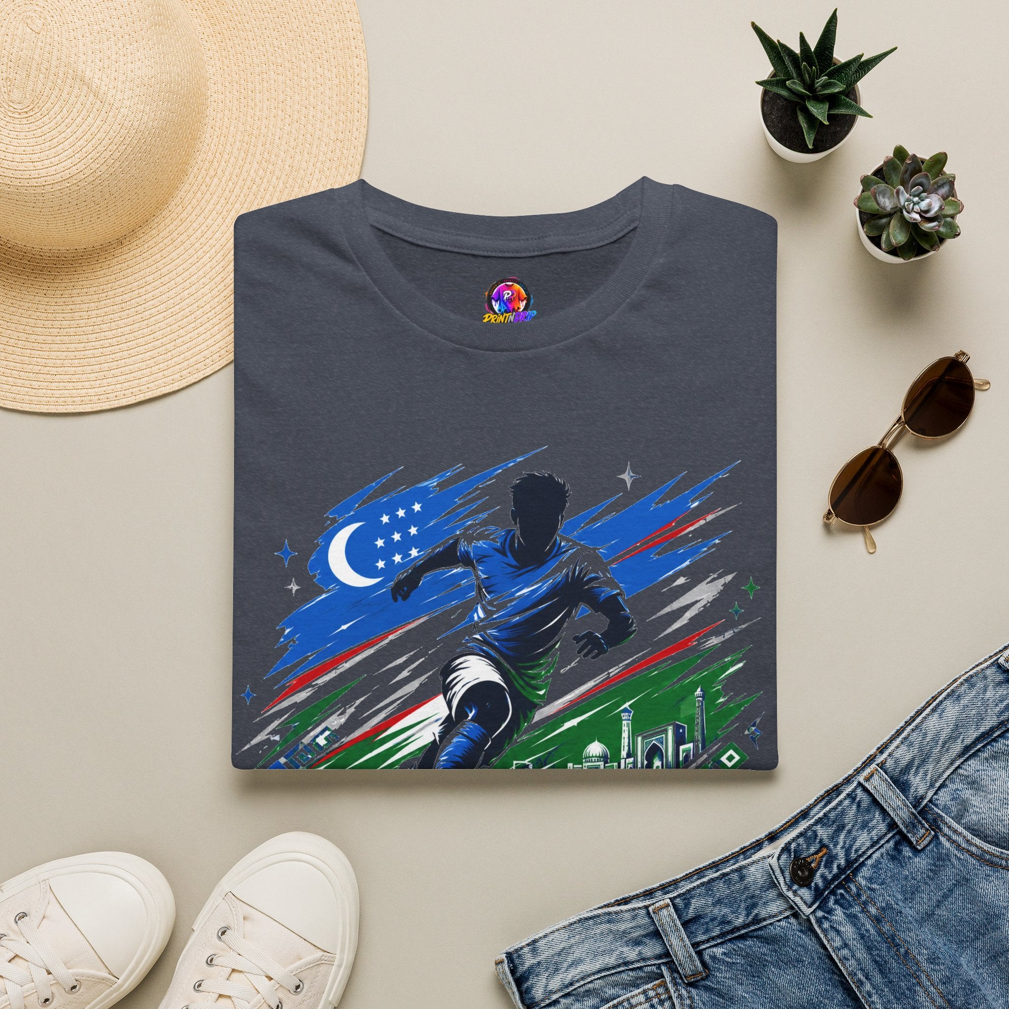 Silk Road Strike Soccer T-Shirt — Uzbekistan Football Graphic Tee