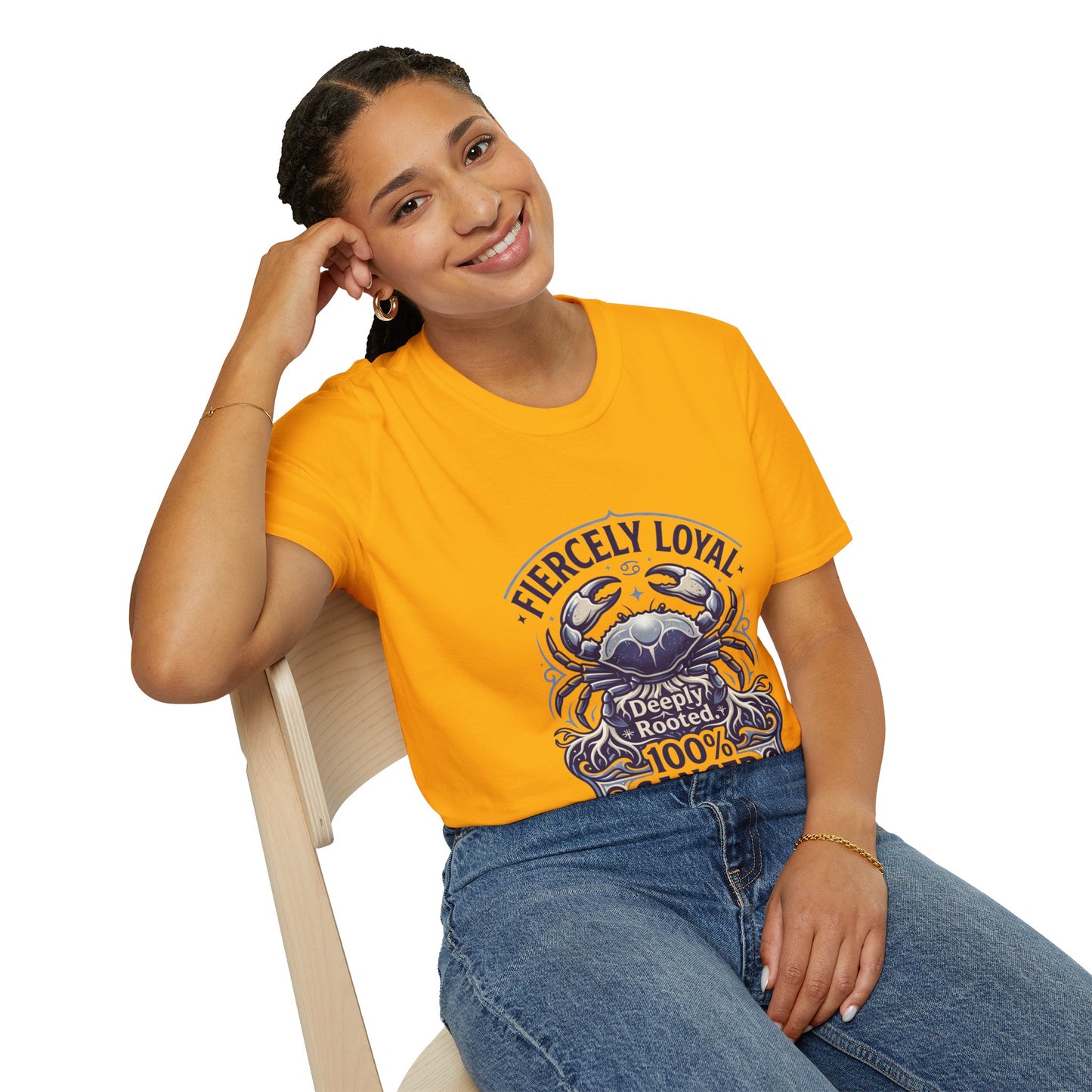 Cancer Zodiac T-Shirt — Fiercely Loyal Crab Design (100% Cancer, Deeply Rooted)