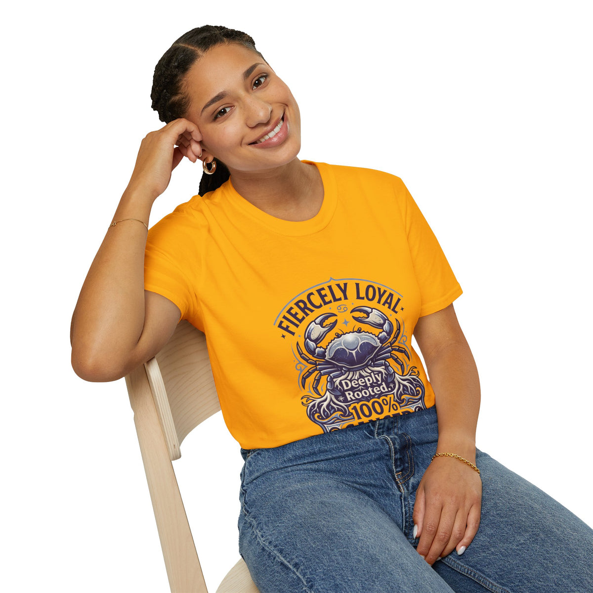 Cancer Zodiac T-Shirt — Fiercely Loyal Crab Design (100% Cancer, Deeply Rooted)