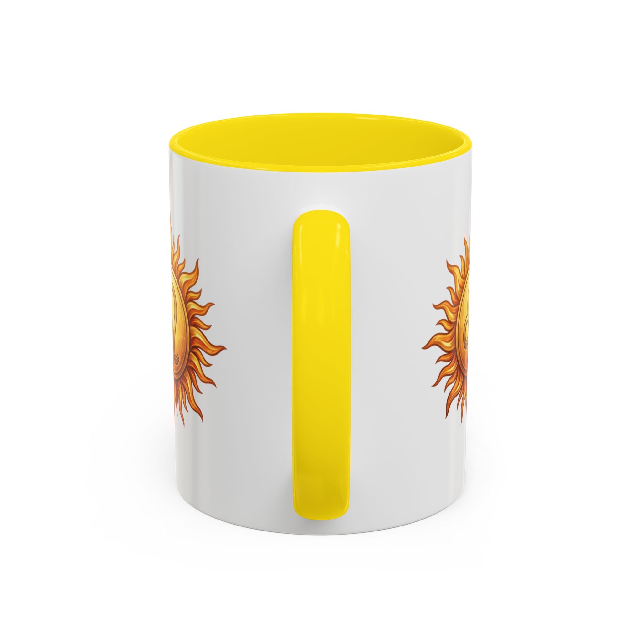 Leo Zodiac Sun Coffee Mug — Astrology Gift, Bold Sun & Leo Symbol Accent Mug