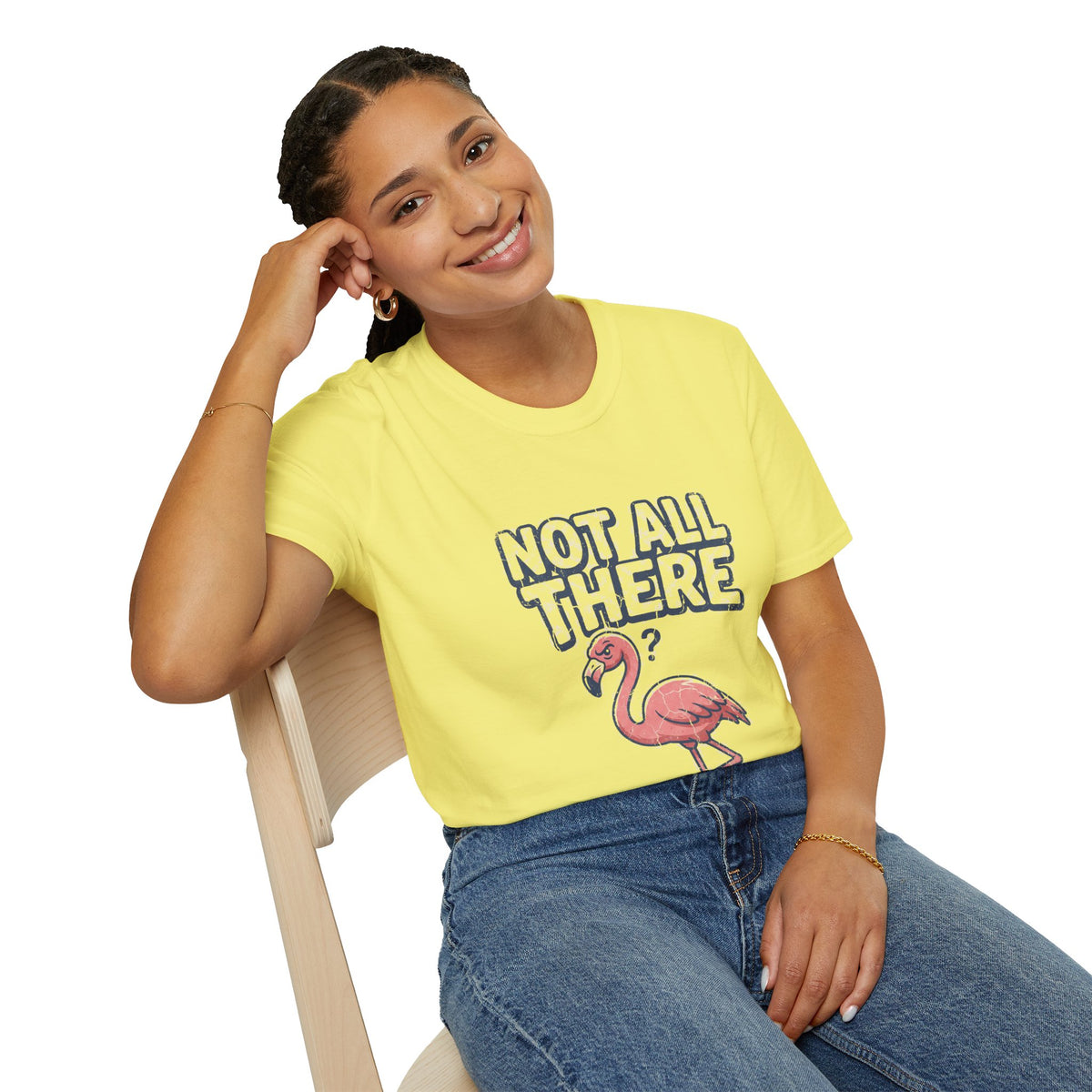 Funny And Witty Not All There Flamingo T-Shirt — Funny Quirky Graphic Tee
