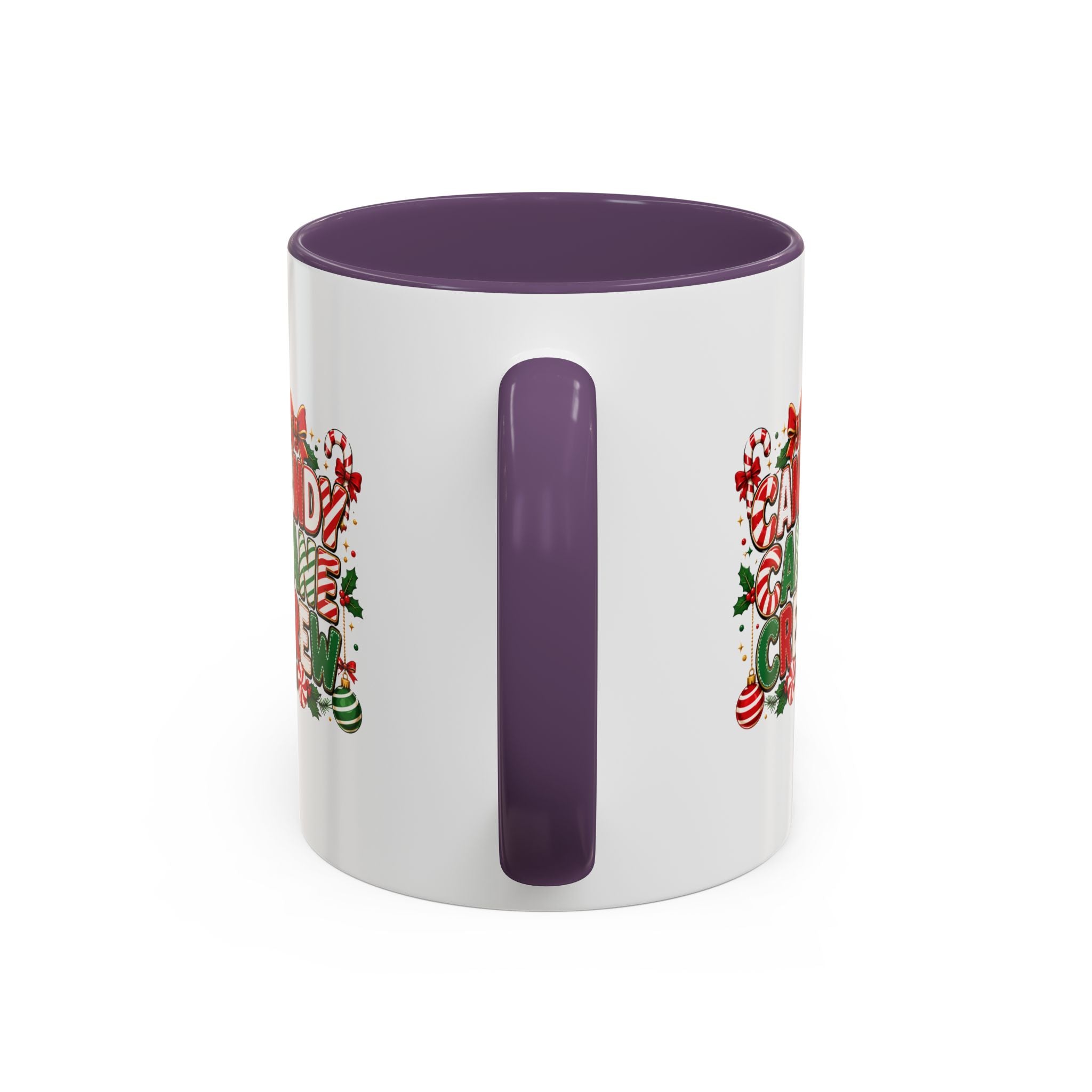 Candy Cane Crew Accent Coffee Mug — Christmas Holiday Hot Cocoa Cup