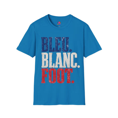 France T-Shirt — Bleu Blanc Foot Vintage French Flag Soccer Graphic Tee