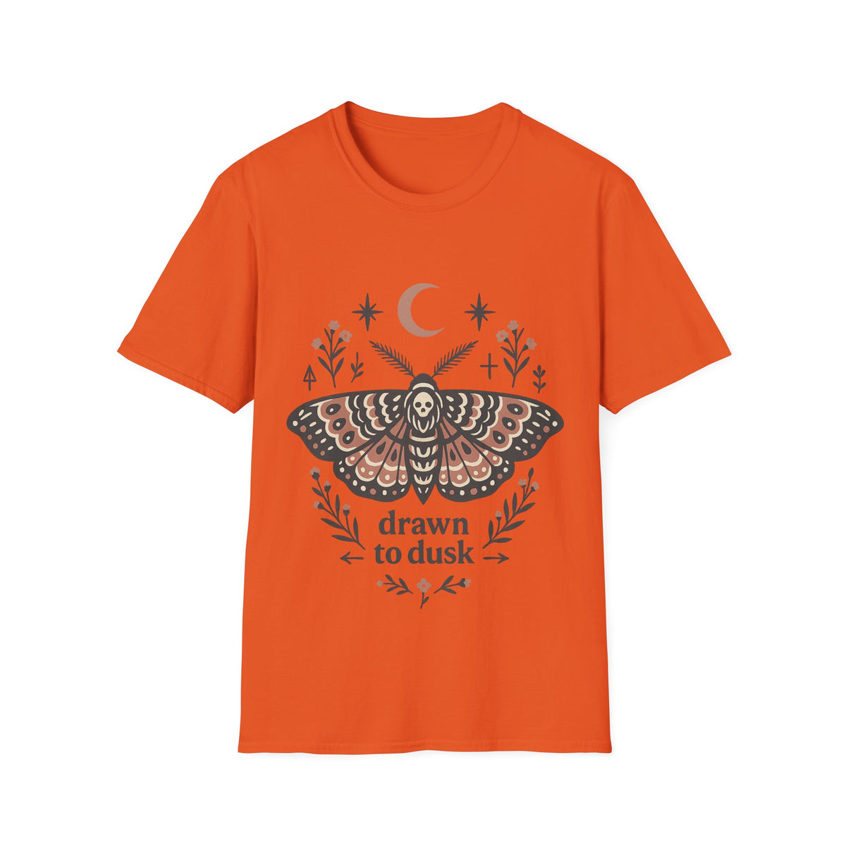 Mystic Moth T-Shirt — Crescent Moon & Floral Boho Graphic - Trending Now- August 2026