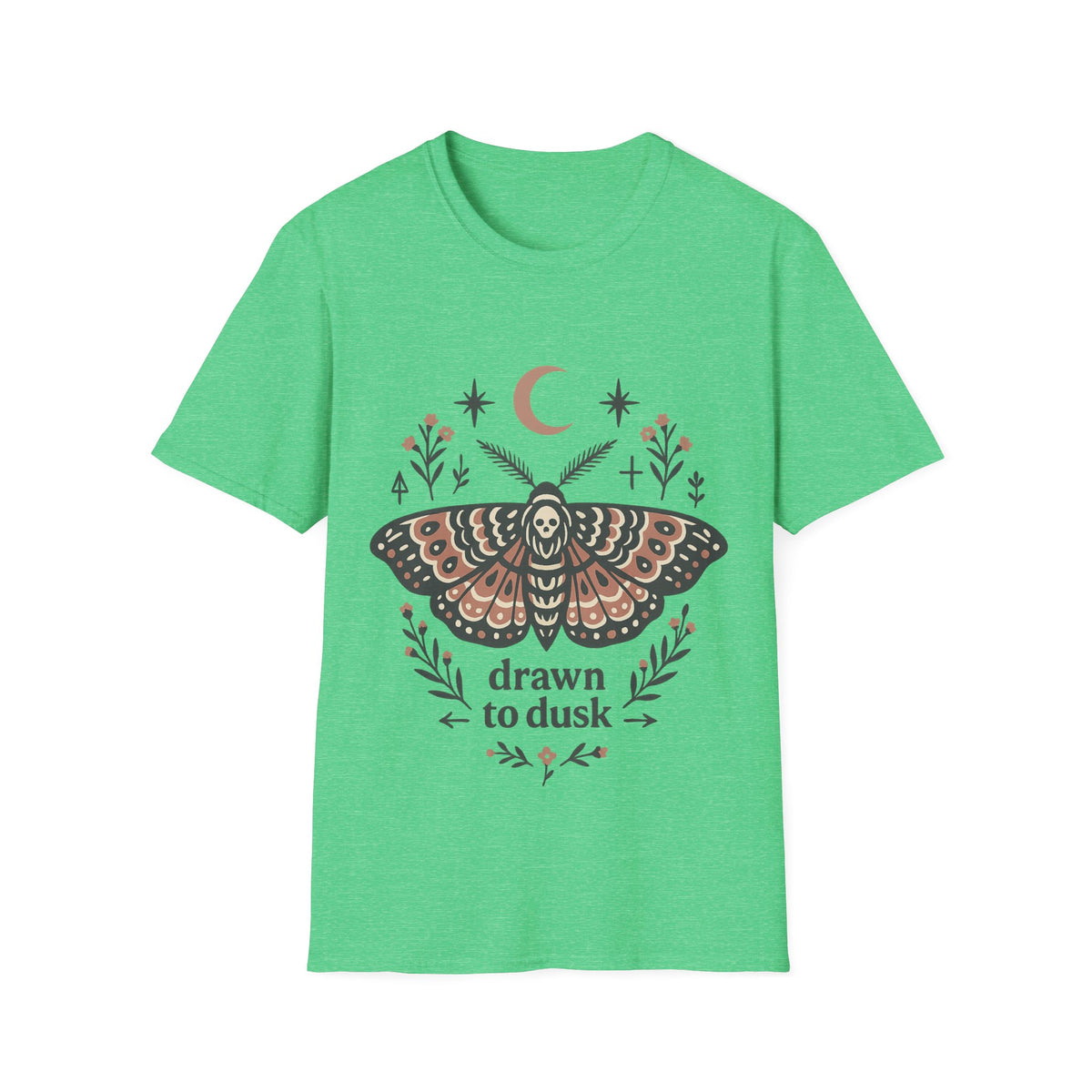 Mystic Moth T-Shirt — Crescent Moon & Floral Boho Graphic - Trending Now- August 2026