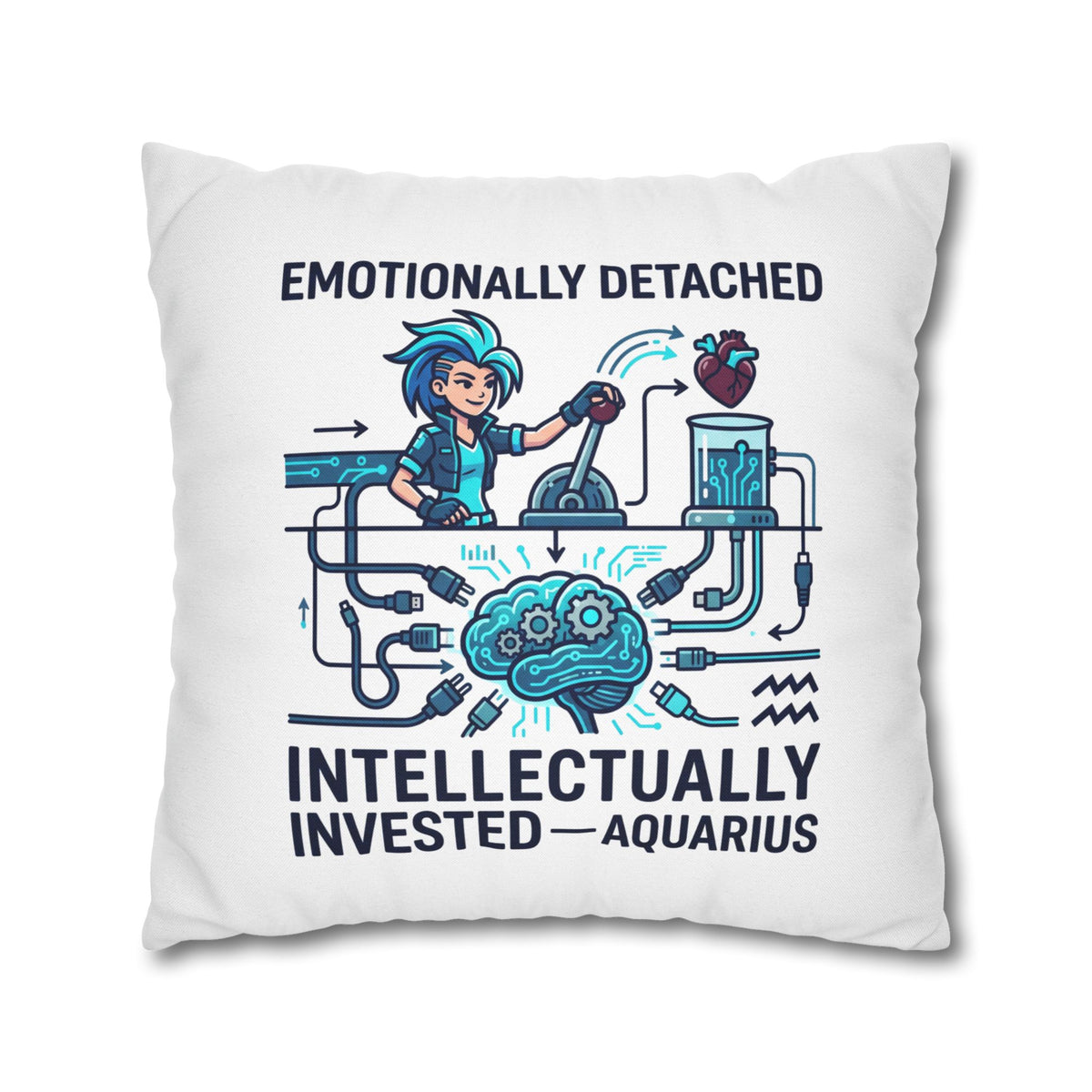 Aquarius Zodiac Spun Polyester Square Pillowcase
