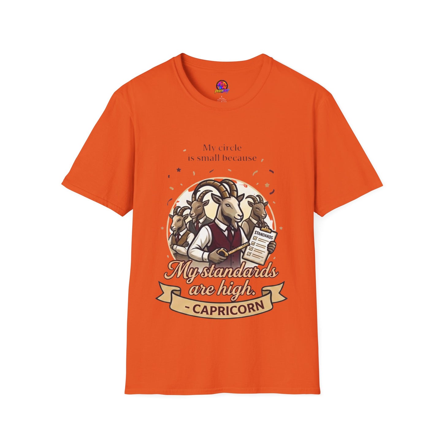 Capricorn Zodiac T-Shirt — "My Standards Are High" Astrology Tee