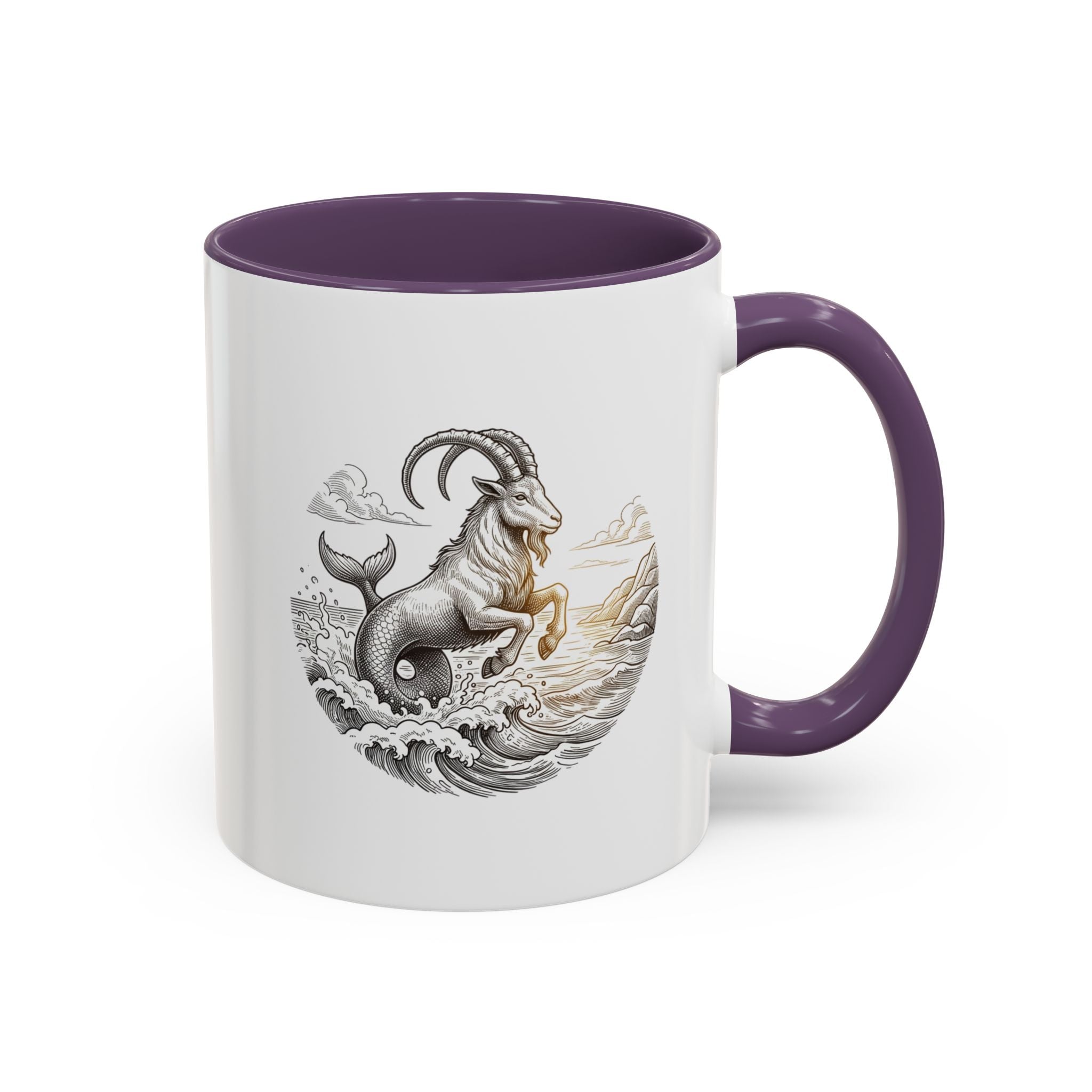 Capricorn Goat Mermaid Coffee Mug — Zodiac Capricorn Accent Mug