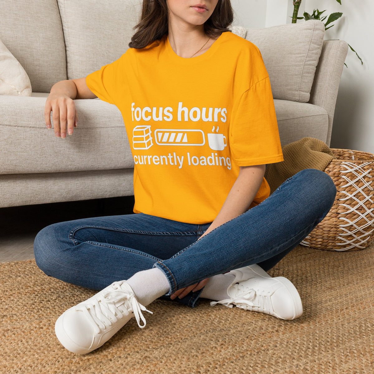 Focus Hours T-Shirt — "Focus Hours Currently Loading" Graphic Tee for Productivity & Remote Work - Trending Now - August 2026 Trends - Everyday T-Shirt
