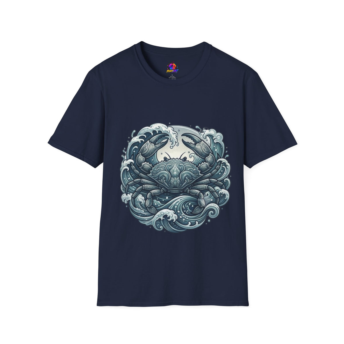 Crab and Waves Graphic T-Shirt — Coastal Oceanic Nautical Tee