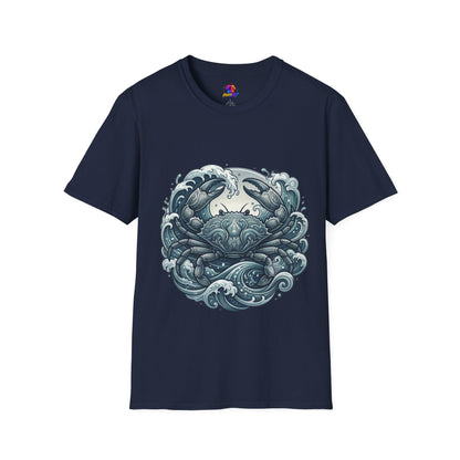 Crab and Waves Graphic T-Shirt — Coastal Oceanic Nautical Tee