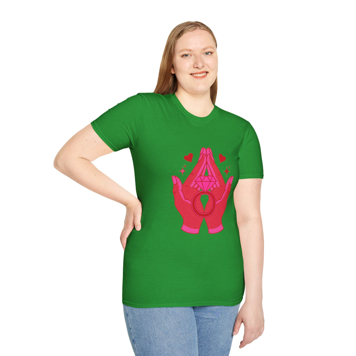 Manifested Hands Graphic T-Shirt — Pink Prayer Hands with Hearts - Trending Now - September 2026