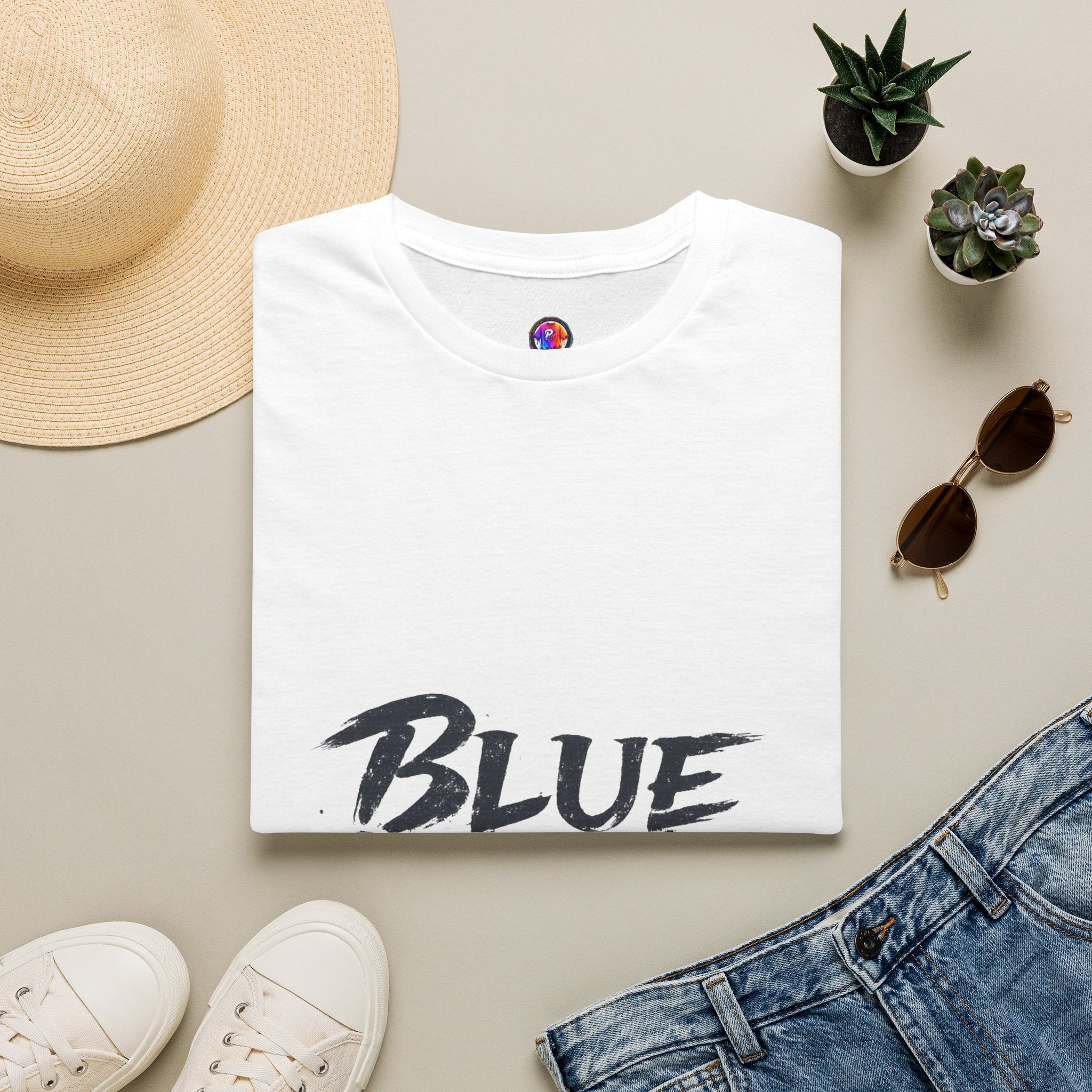 Japan Blue Samurai T-Shirt — Bold Brushstroke Graphic Tee