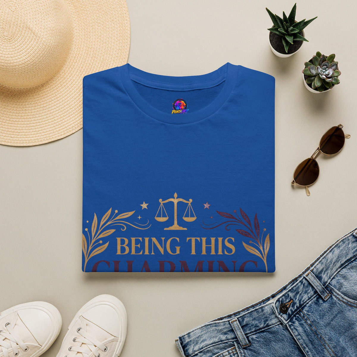 Being This Charming Libra T-Shirt – 'Being This Charming Is Exhausting' Zodiac Tee