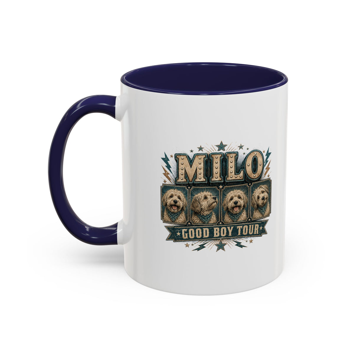 Milo Bailey Dog Dad Mom Milo 'Good Boy Tour' Accent Coffee Mug — Personalized Dog Lover Gift