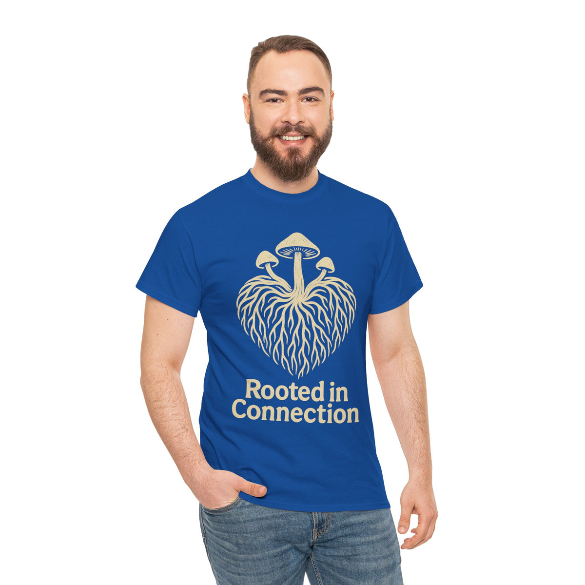 Rooted in Connection Mushroom Graphic Tee - Aesthetic Nature T-Shirt - Trending Now - September 2026