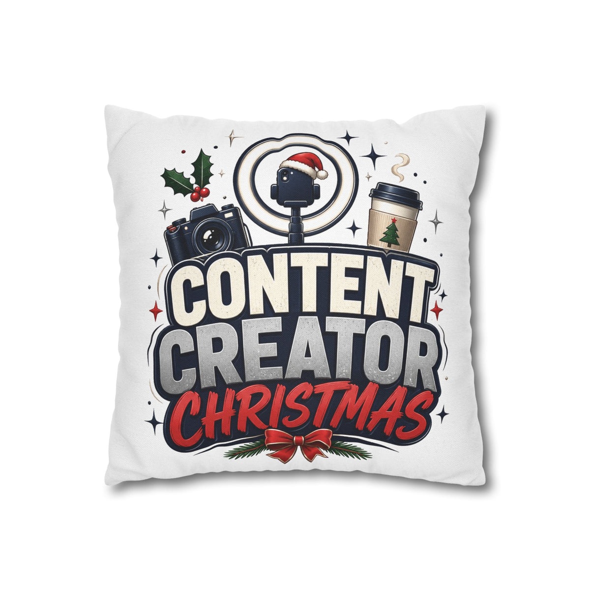 Content Creator Christmas Pillowcase Modern Day Christmas  — Holiday Social Media Creator Gift