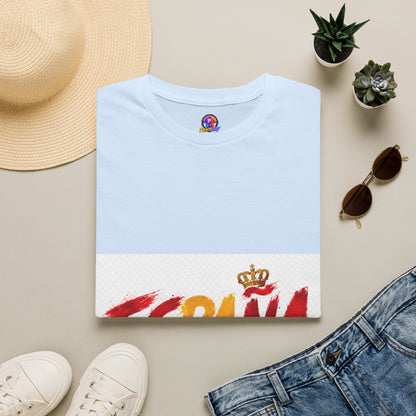 Spain  Graphic T-Shirt — Spanish Flag Brushstroke Design with Crown