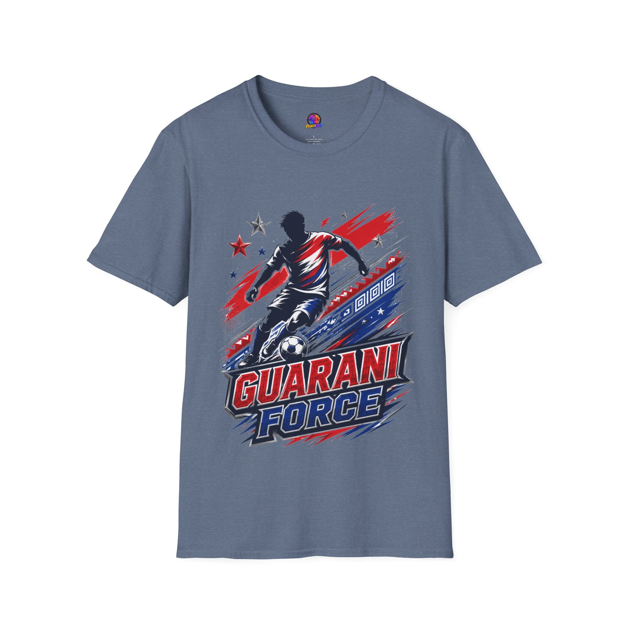 Paraguay Guarani Force Soccer T-Shirt — Red, White & Blue Futbol Fan Tee