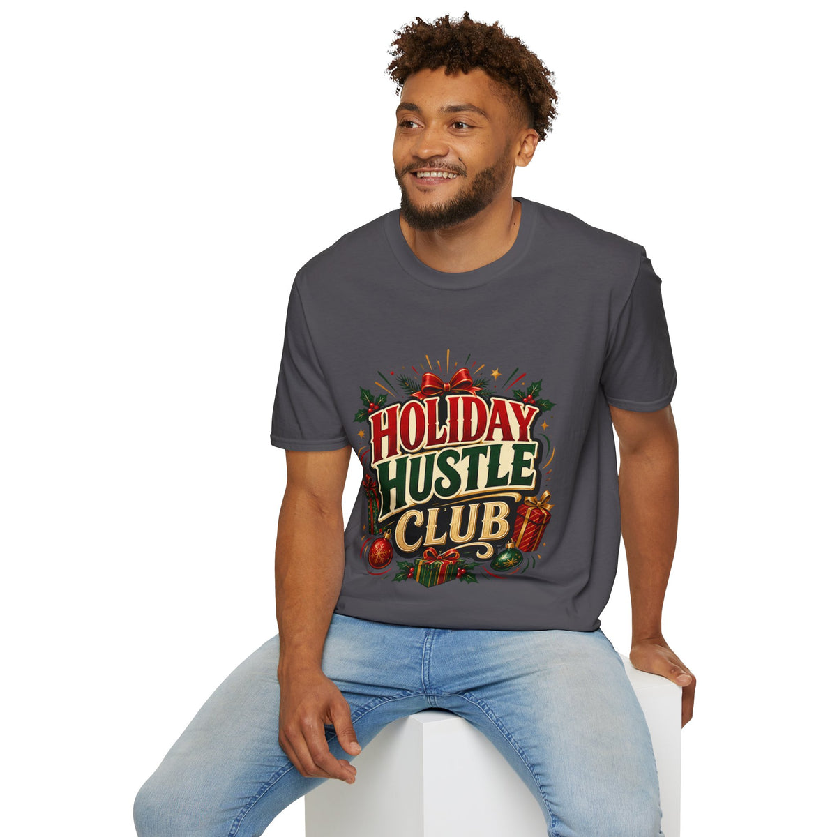 Holiday Hustle Club T-Shirt — Funny Christmas Graphic Tee