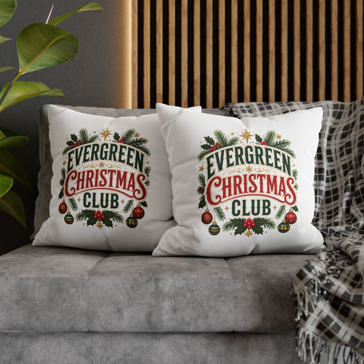 Christmas Evergreen Christmas Club Decorative Pillowcase