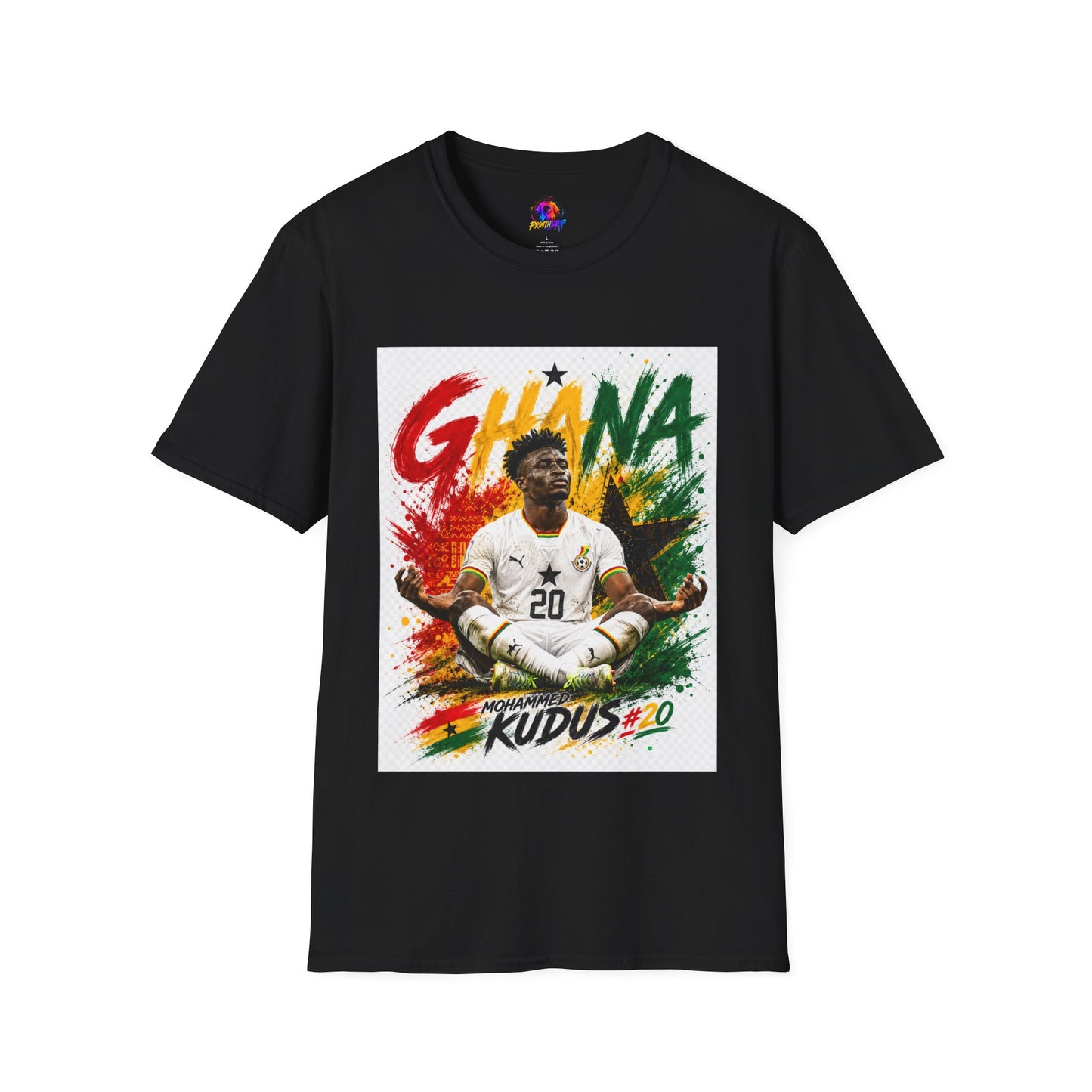 Ghana Football Player Graphic T-Shirt — Ghana Colors & Kudus Print