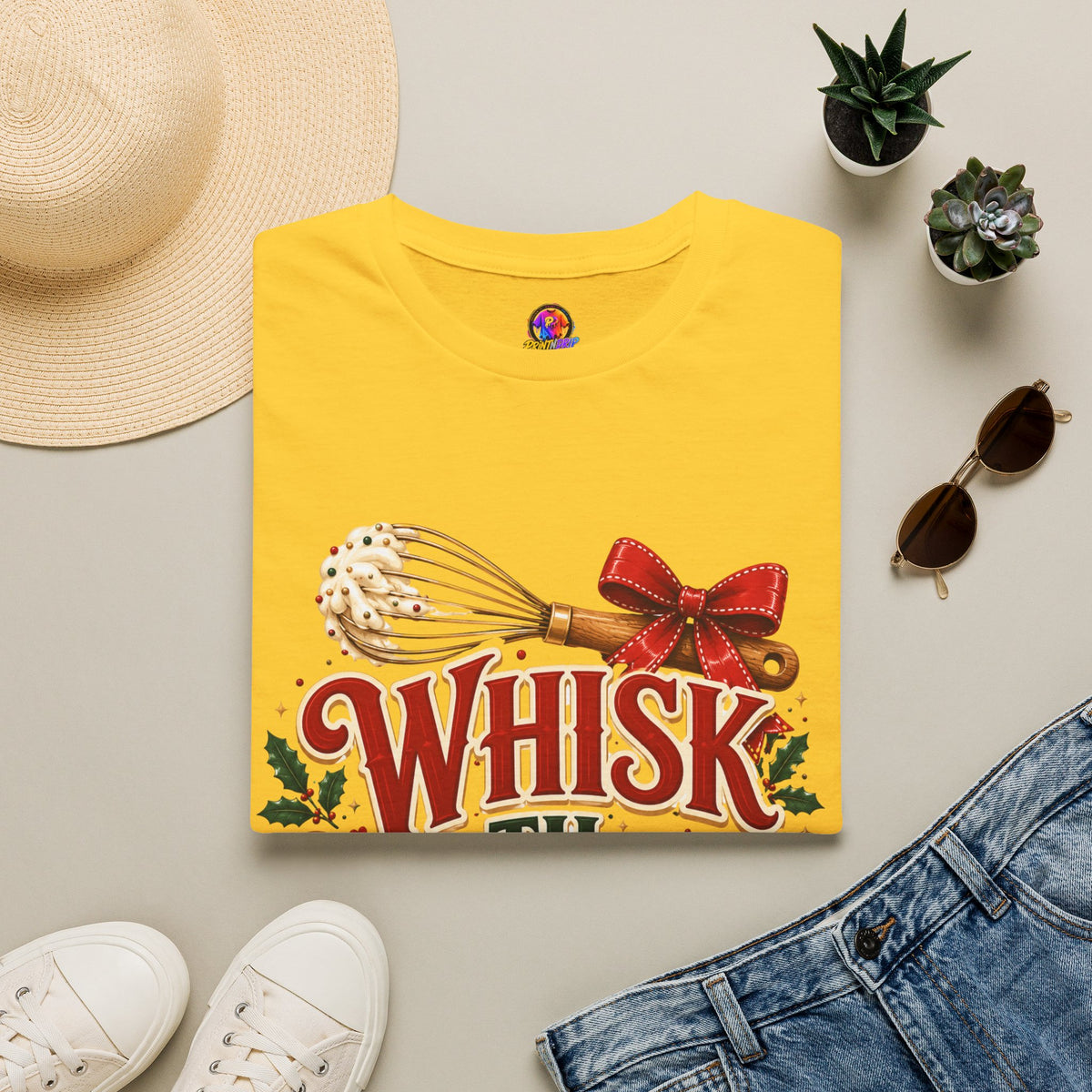Christmas Baking T-Shirt — "Whisk 'Til Merry" Holiday Tee