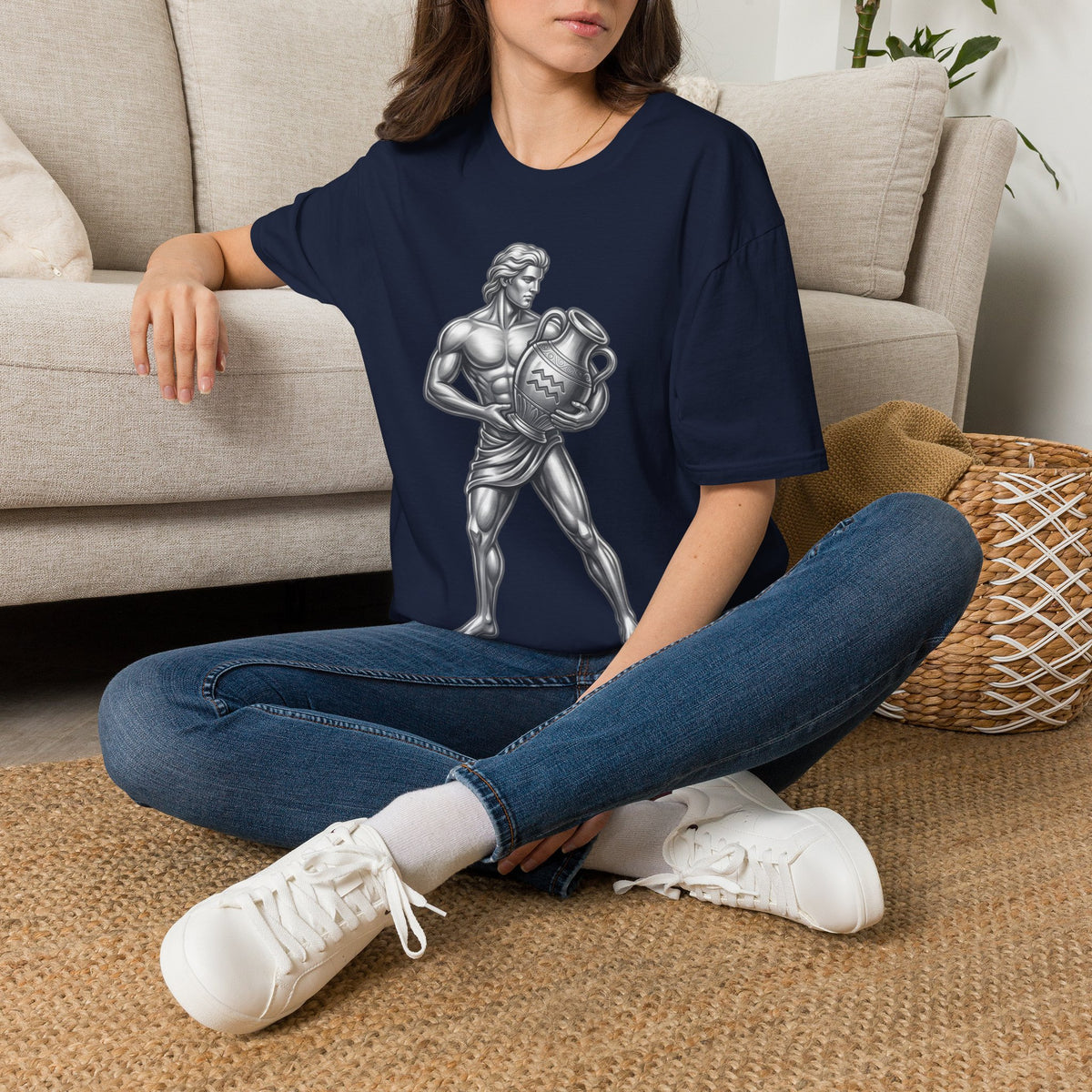 Aquarius Zodiac T-Shirt — Mythic Water Bearer Astrology Tee