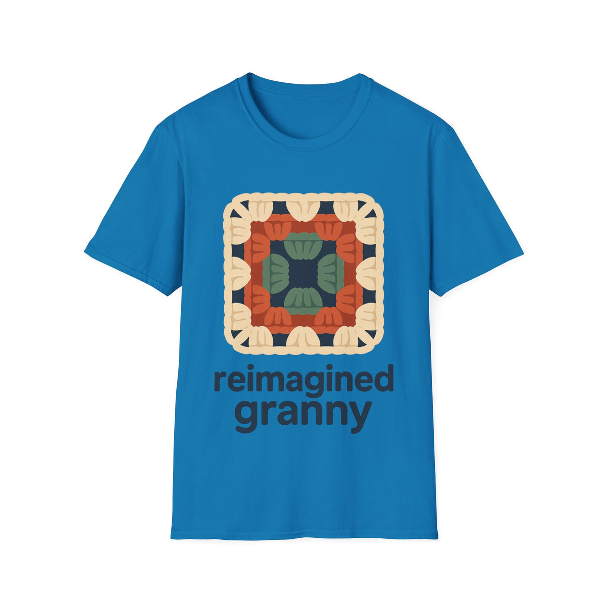 "Reimagined Granny" Retro Crochet Tee | Colorful Granny Square T-Shirt - Trending Now - September 2026