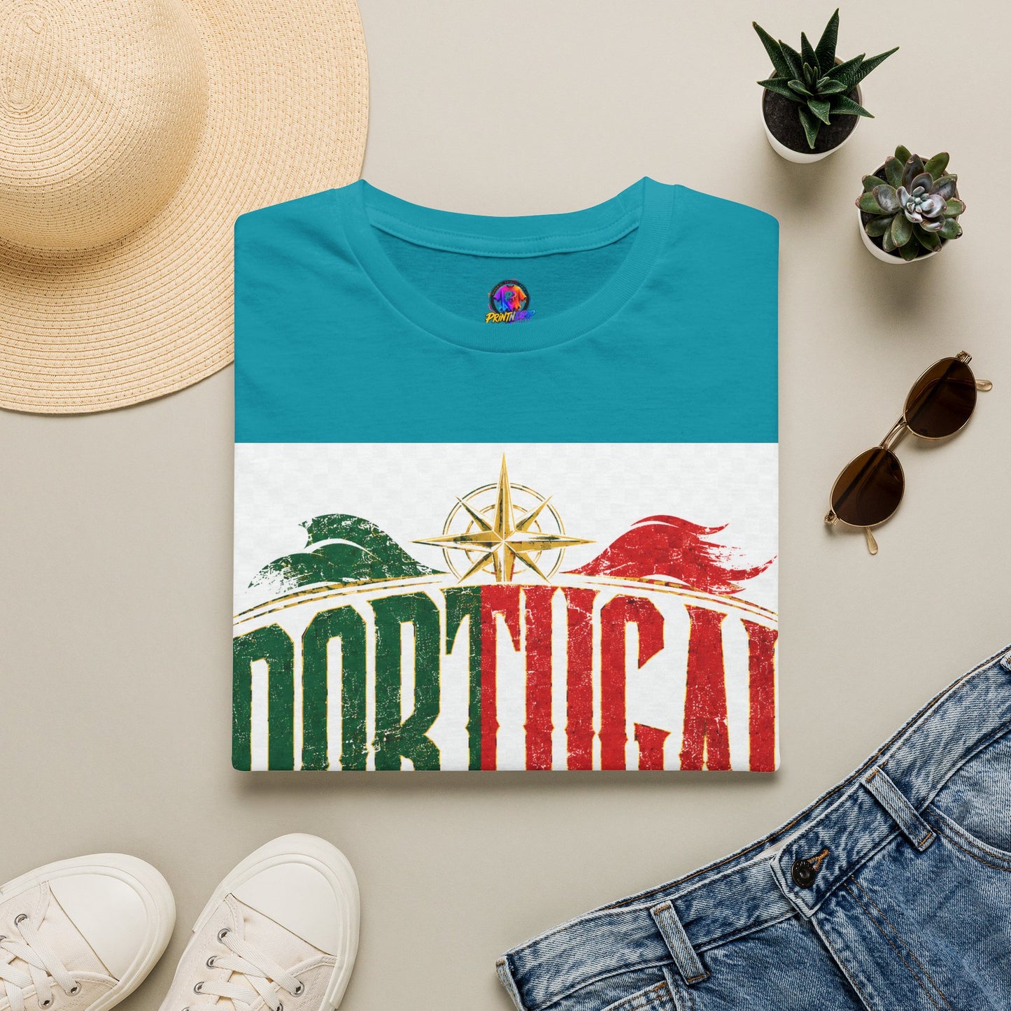Portugal Vintage Compass T-Shirt — Retro Portuguese Flag Travel Tee