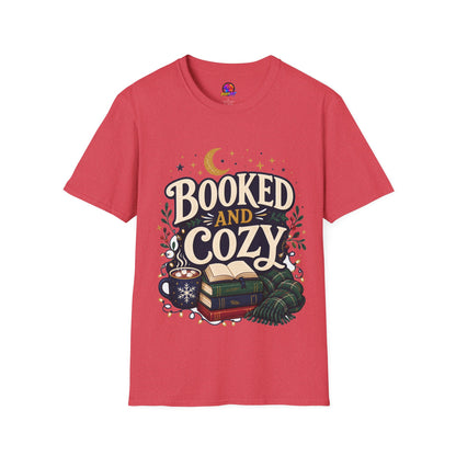Booked and Cozy T-Shirt — Cozy Reading Graphic Tee (Books, Moon & Stars)