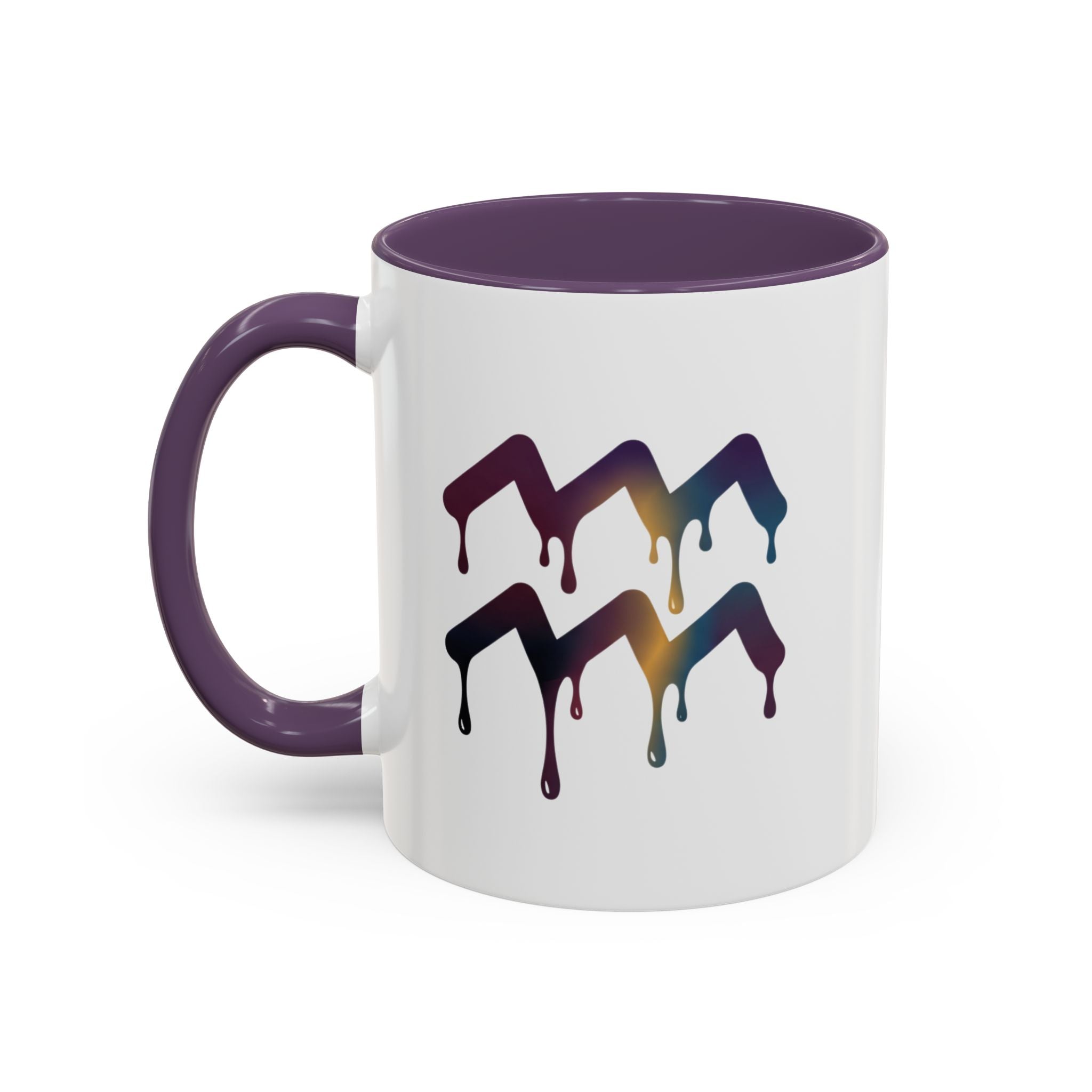 Dripping Rainbow Chevron Accent Coffee Mug — Colorful Gradient Art