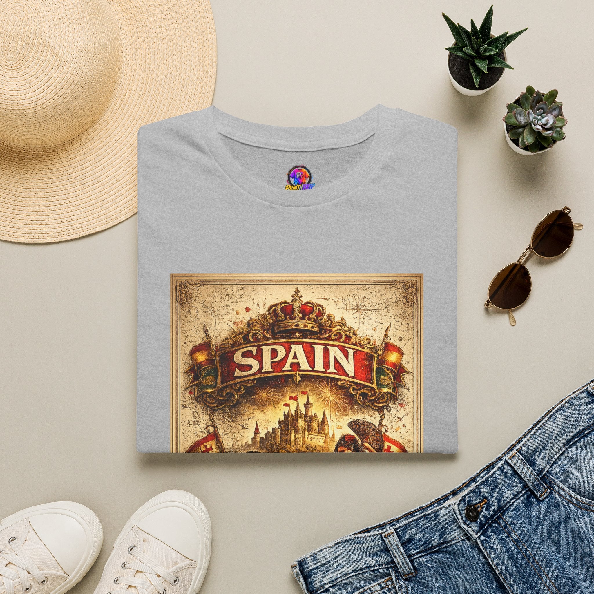 Spain Vintage Travel Graphic T‑Shirt — Retro Spanish Landmark Tee