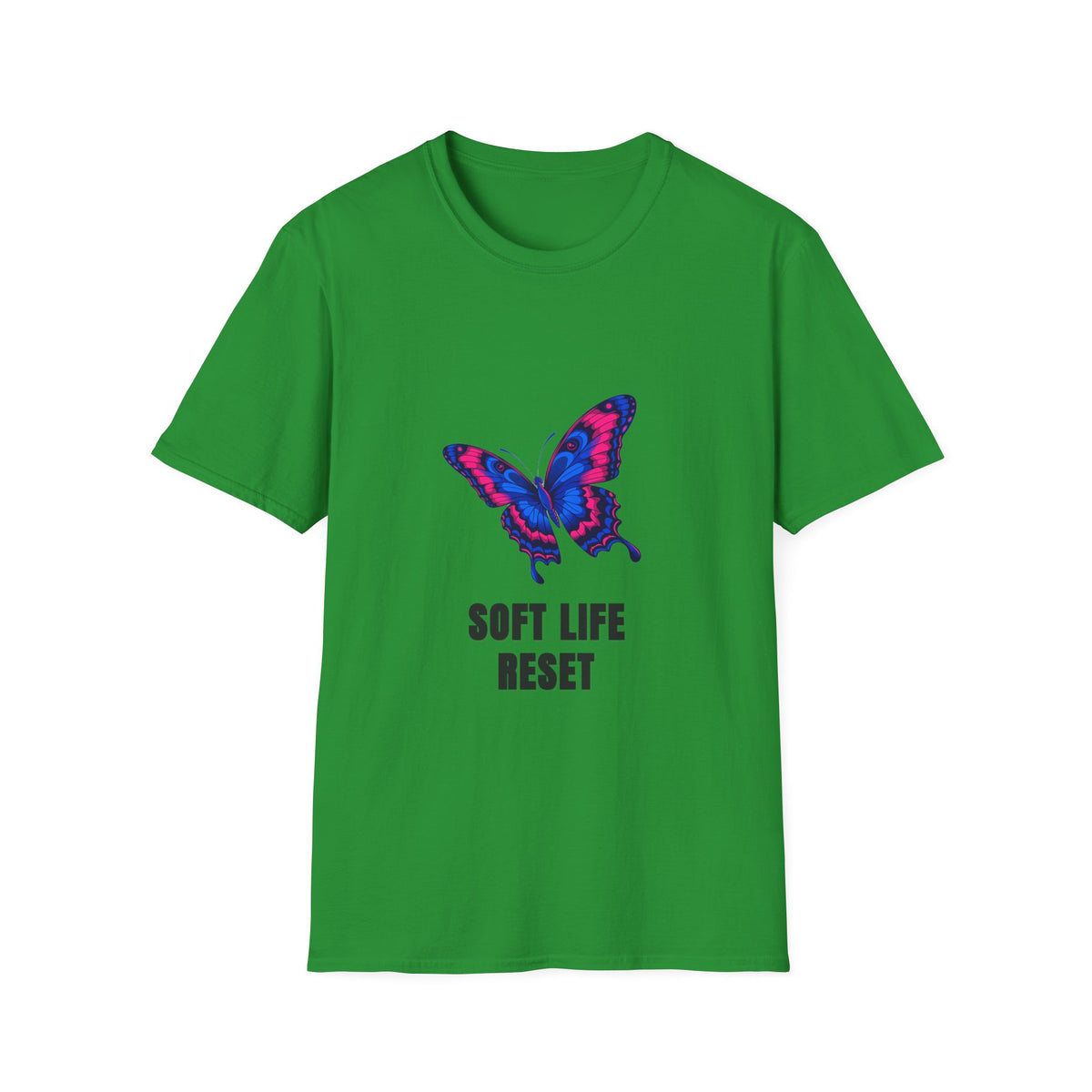 Butterfly 'Soft Life Reset' T-Shirt — Vibrant Pink & Blue Graphic Tee - Trending Now - August 2026