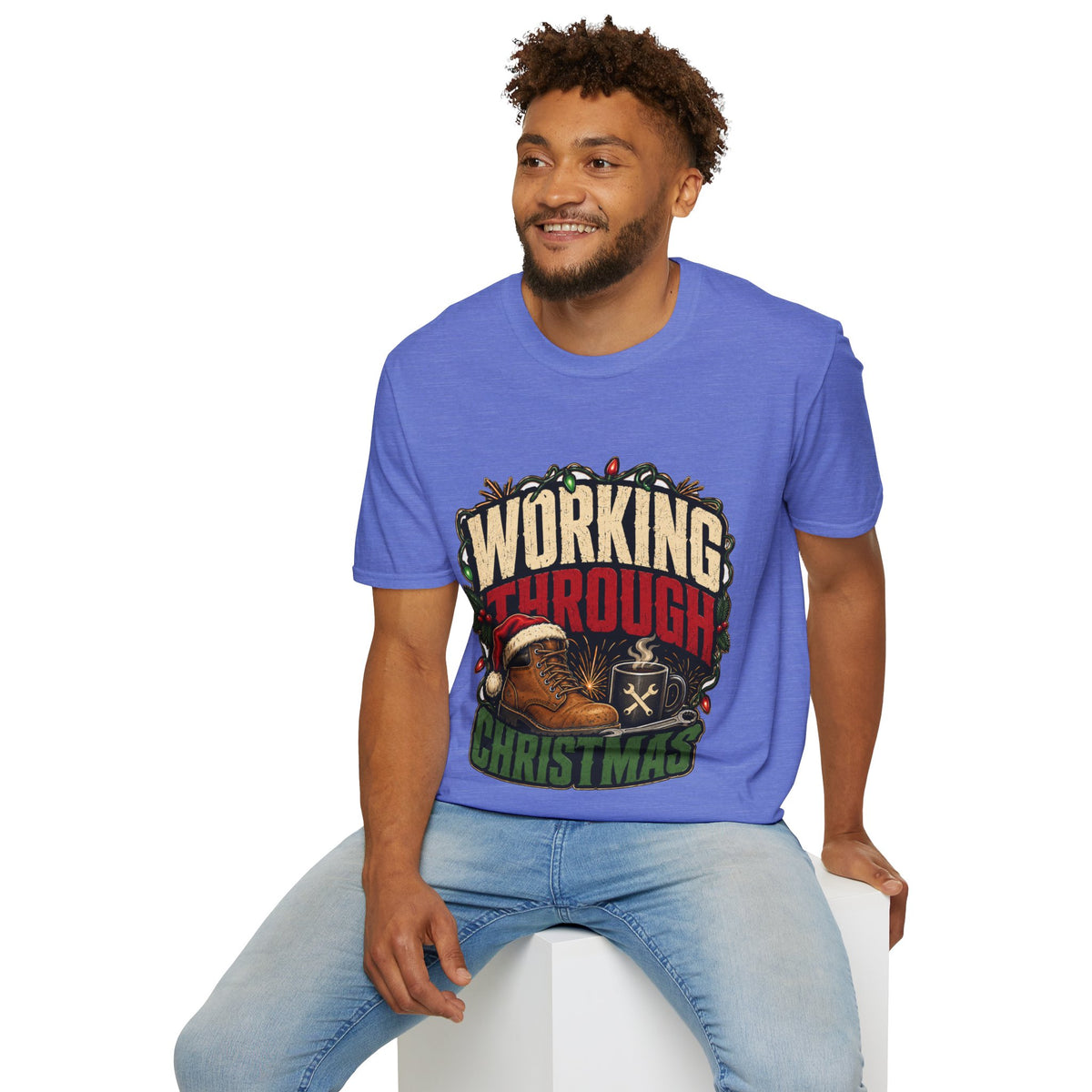 Working Through Christmas T-Shirt — Funny Holiday Nurse/Worker Gift