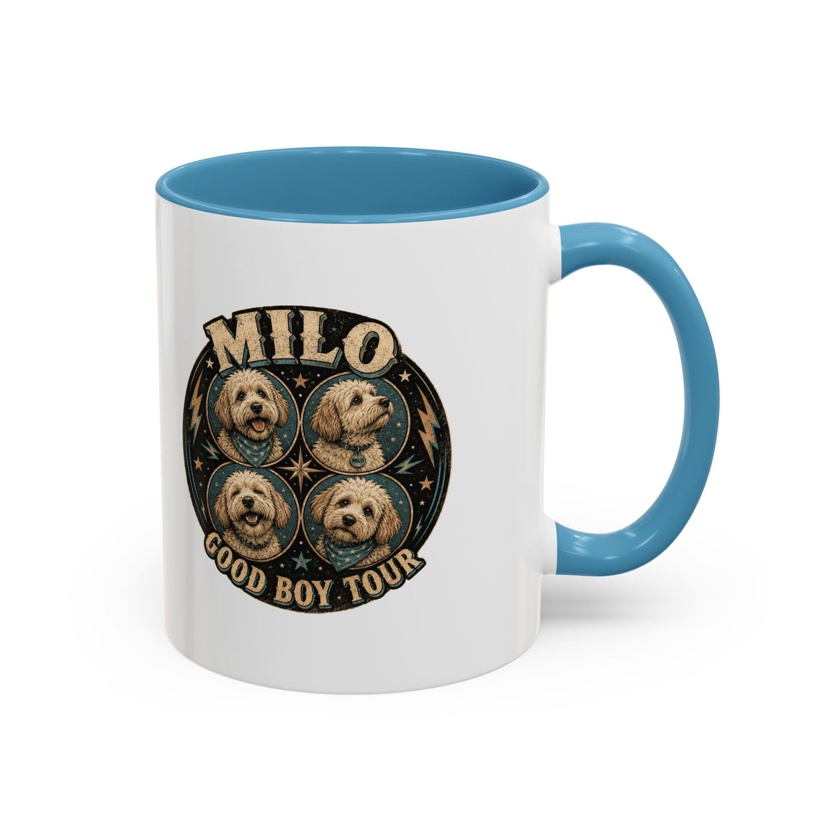 Milo Bailey Dog Dad Mom Milo "Good Boy Tour" Accent Coffee Mug —  Cute Dog Portraits