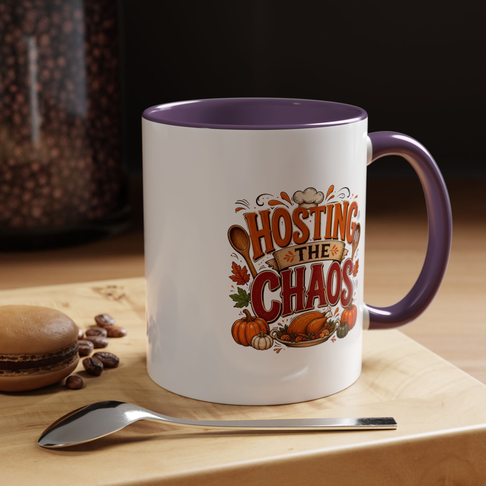 Thanksgiving Mug Hosting the Chaos Accent Coffee Mug — Thanksgiving Pumpkin Fall Kitchen Gift