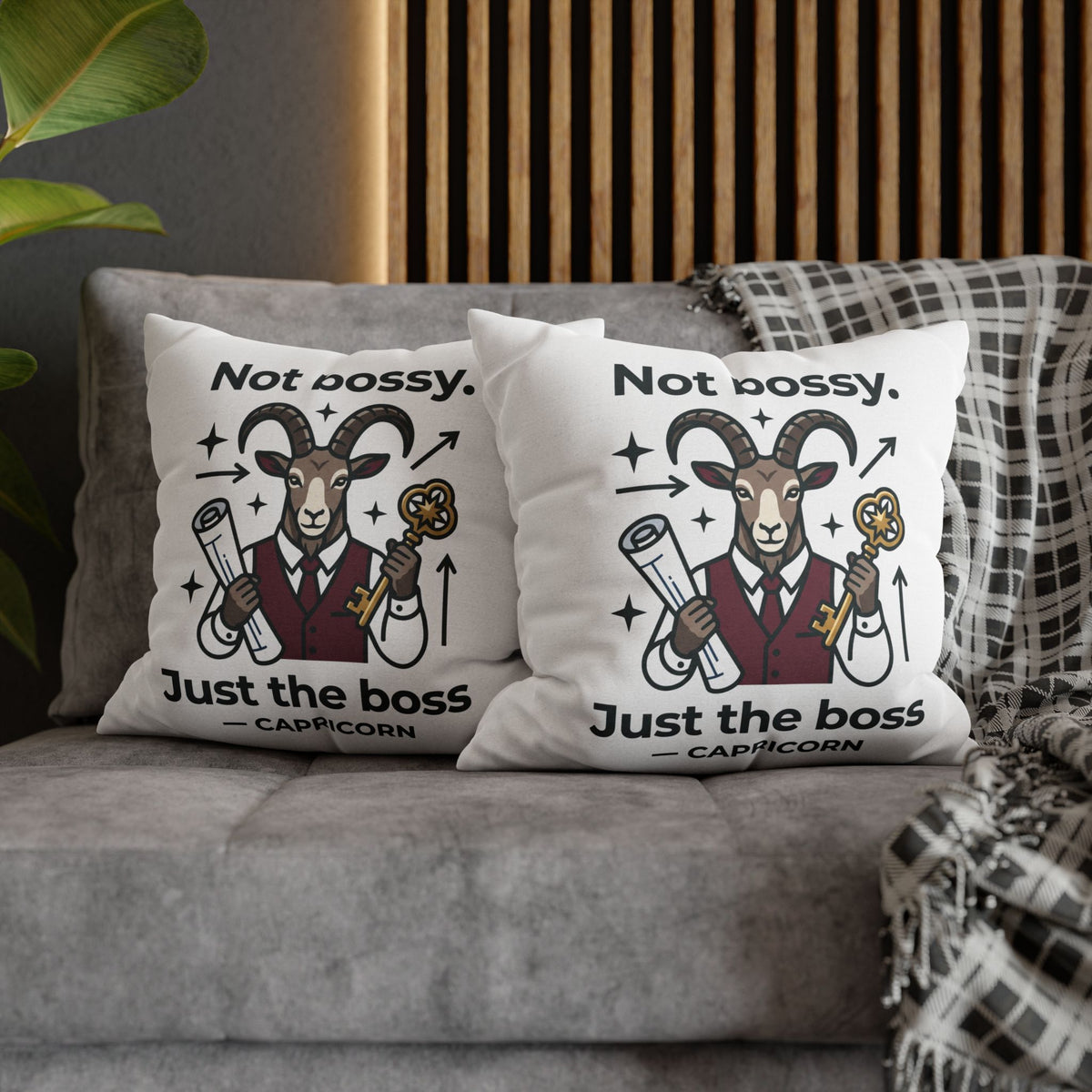Capricorn Pillowcase — “Not Bossy, Just the Boss” Zodiac Gift