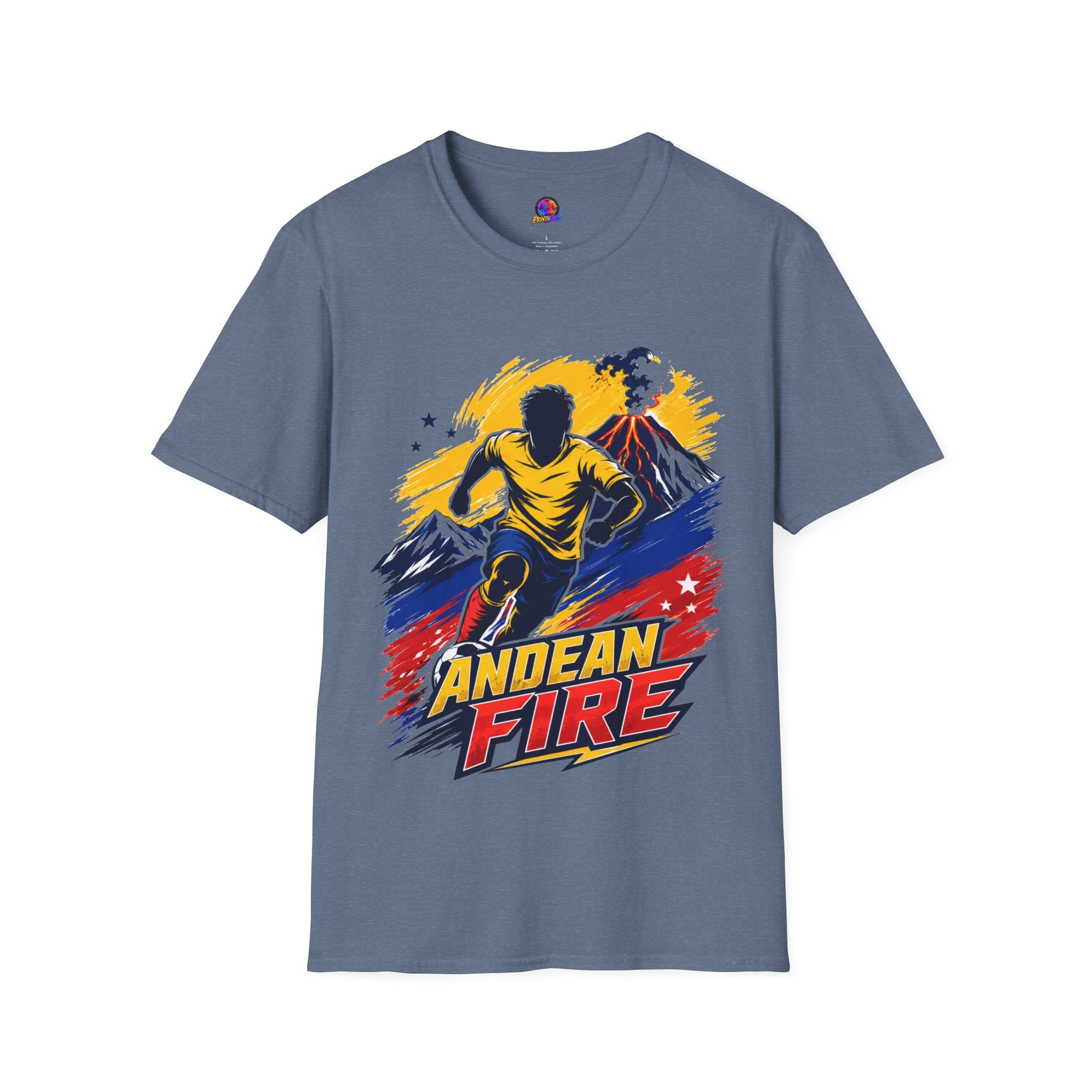 Ecuador Andean Fire Running T‑Shirt — Volcano Trail Runner Graphic Tee
