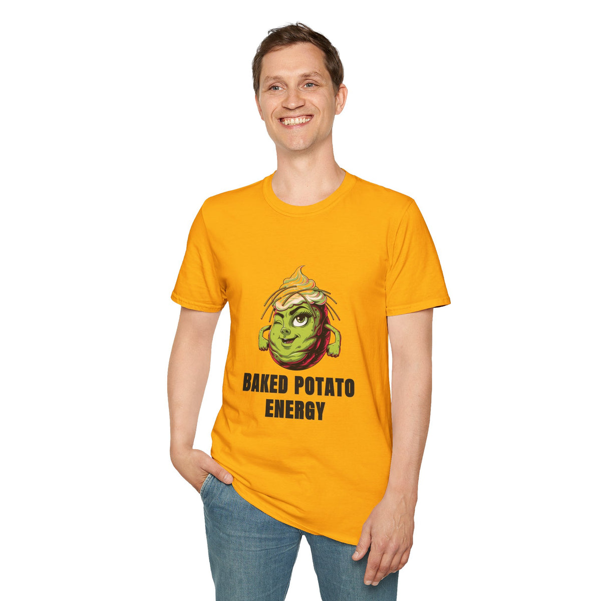 Baked Potato Energy T-Shirt — Funny Green Spud Graphic Tee - Trending Now - August 2026
