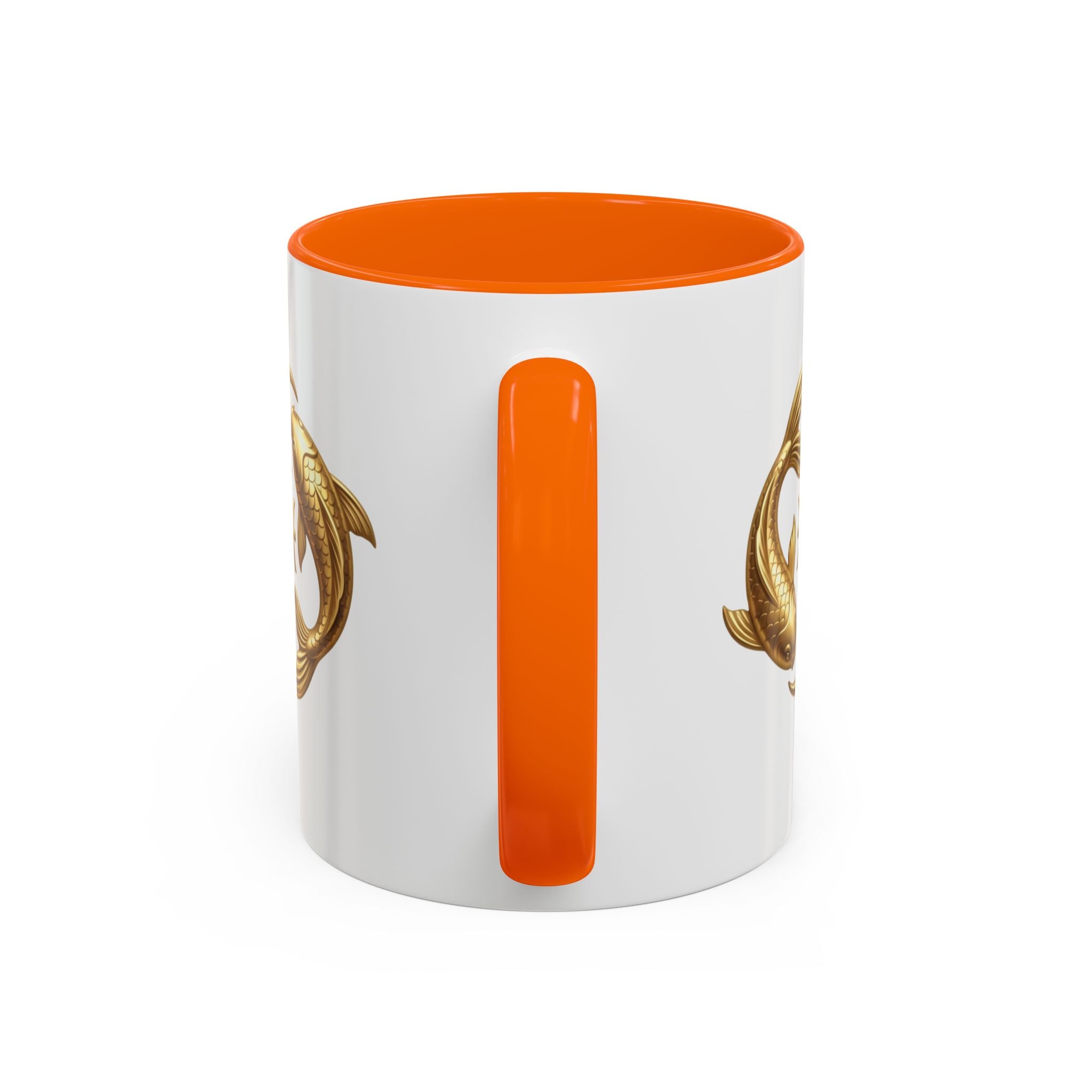 Pisces Zodiac Coffee Mug – Gold Koi Fish Horoscope Accent Mug