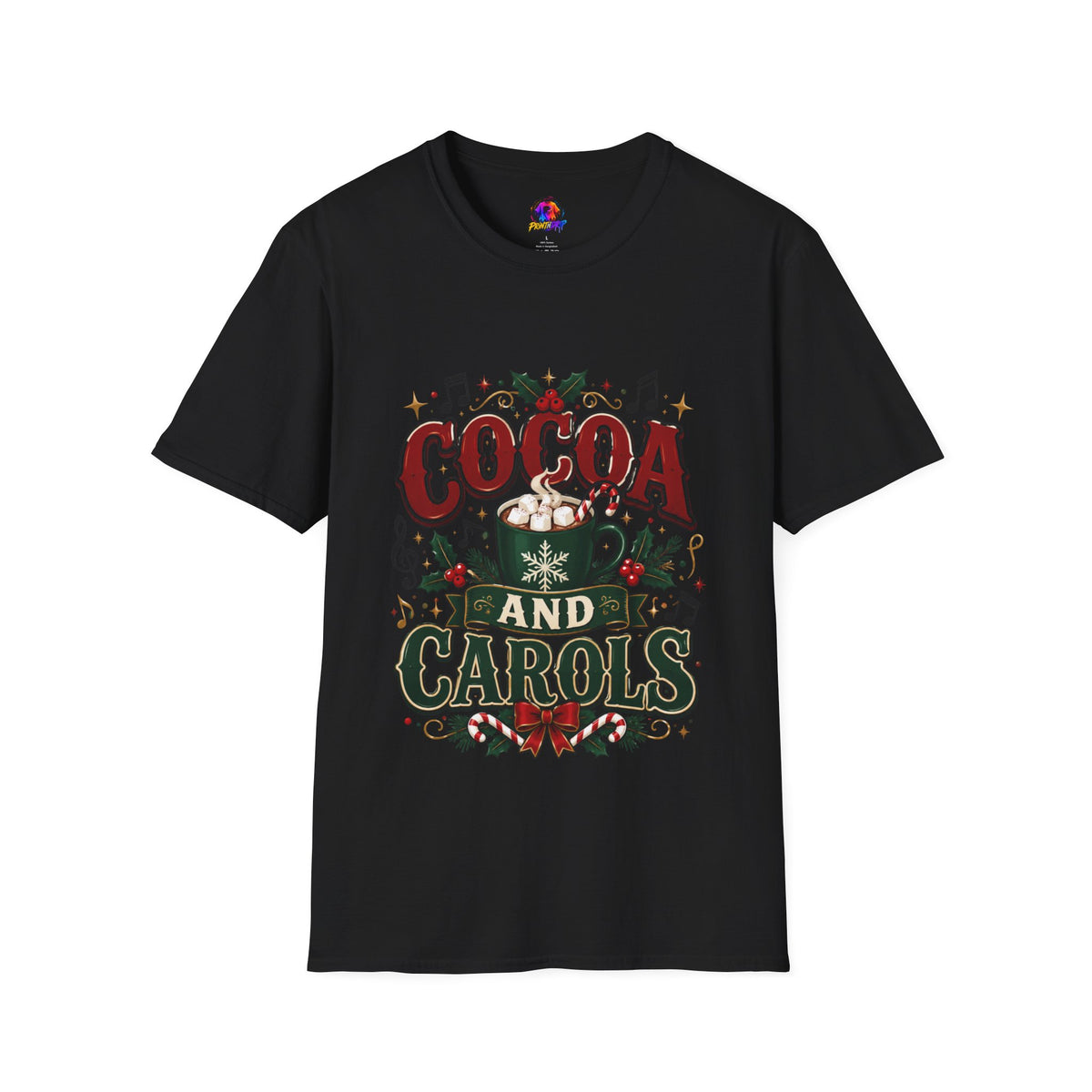 Cocoa and Carols T-Shirt — Cozy Holiday Cocoa Graphic Tee