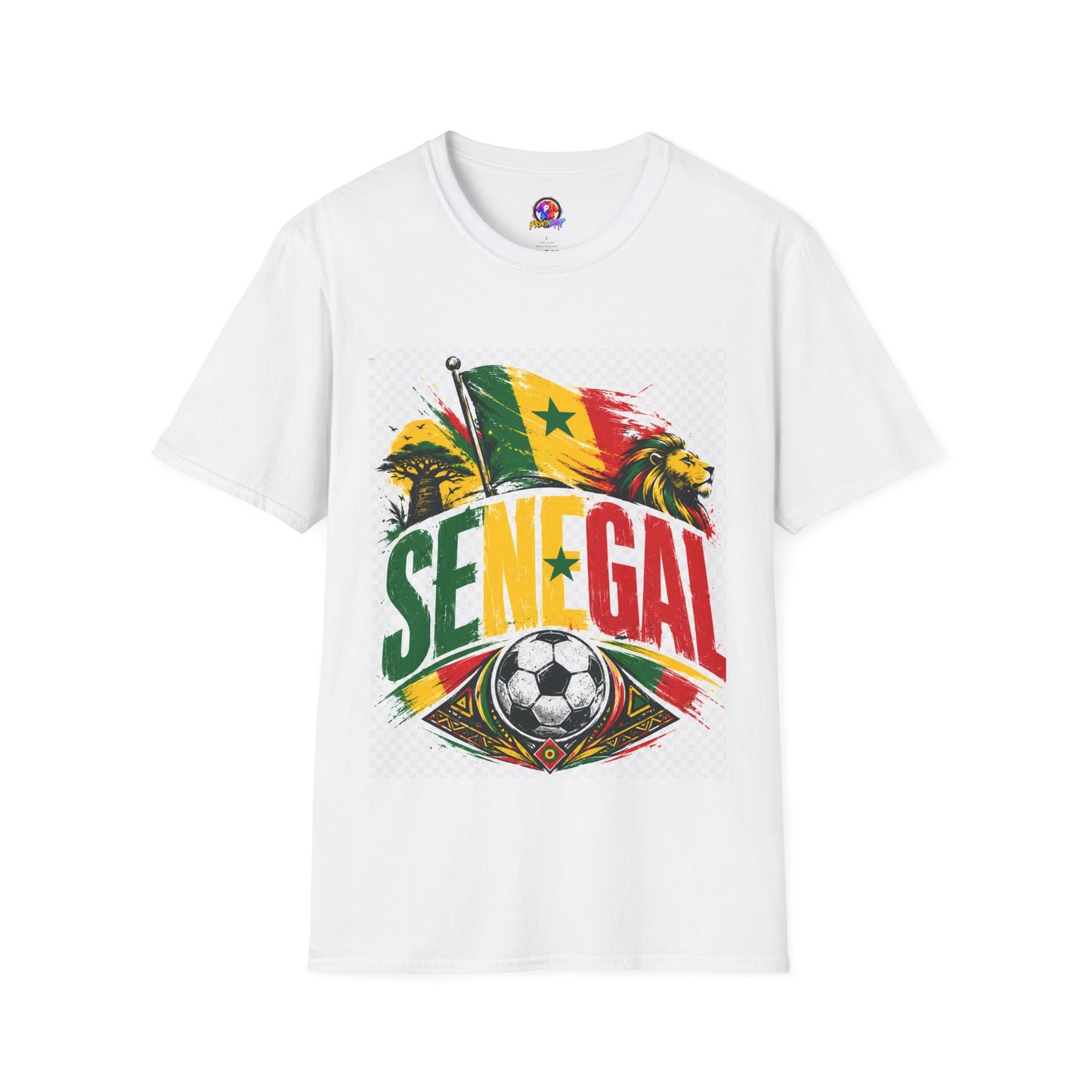 Senegal Flag Soccer T-Shirt — Lion & Football Pride Tee