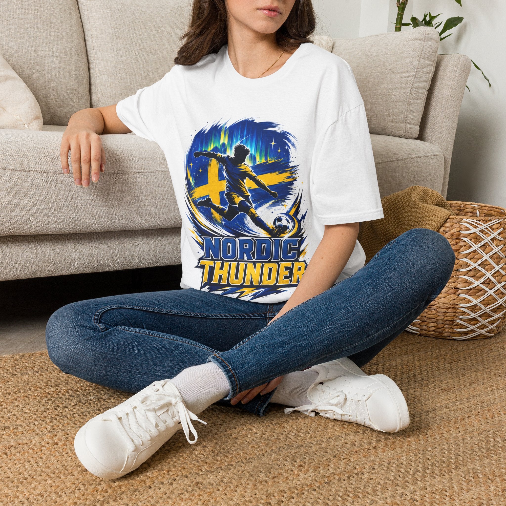 Sweden Nordic Thunder Soccer T-Shirt — Sweden Football Fan Tee