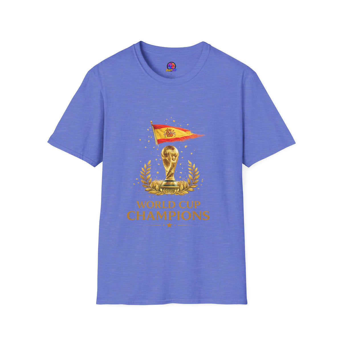 Spain World Cup Champions T-Shirt — Spanish Flag & Trophy Soccer Tee