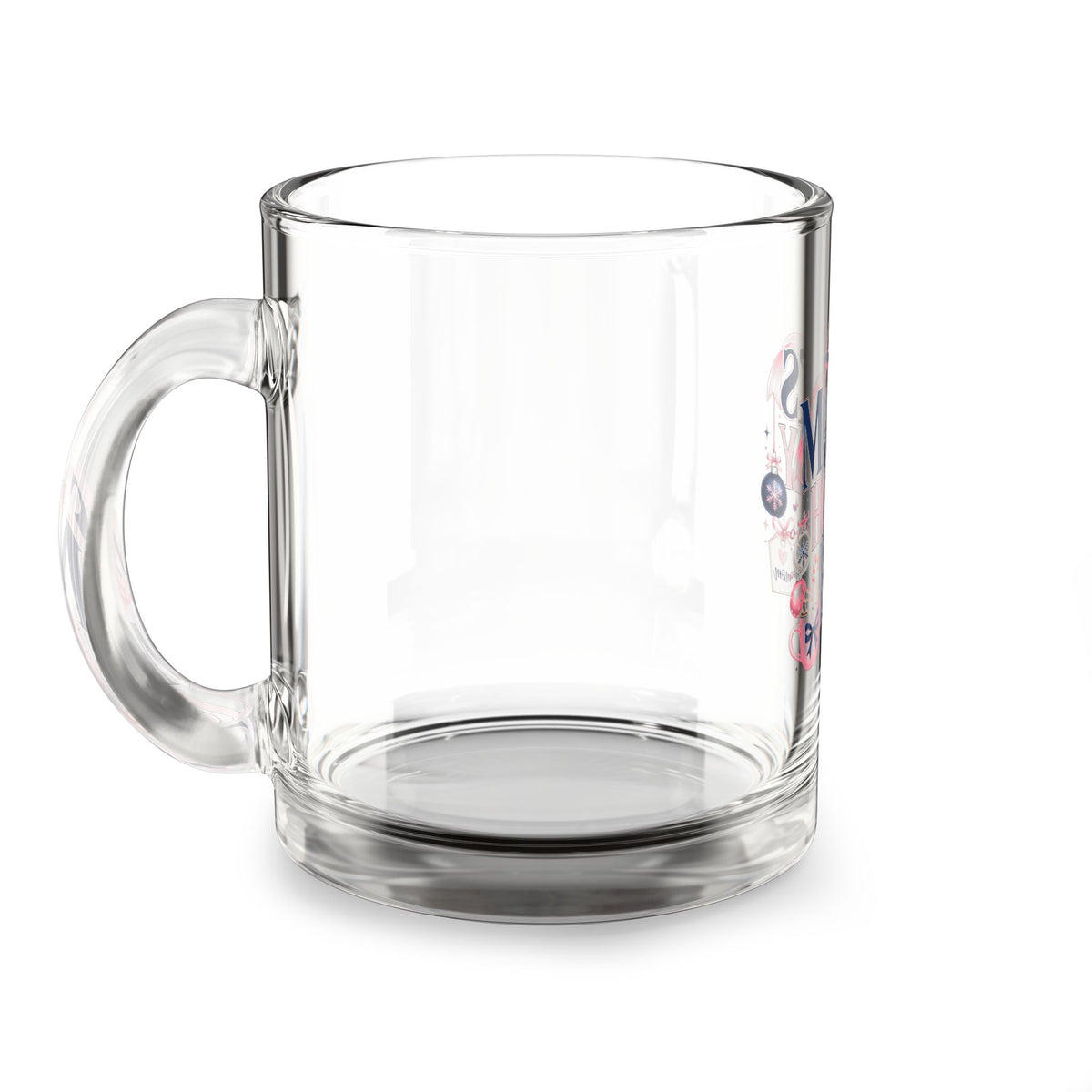 Modern Day Christmas Glass Mug  10oz Glass Mug — "Mama's Holiday Era" Festive 10oz Christmas Coffee Cup