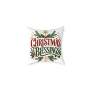 Christmas Blessings Square Poly Canvas Pillow