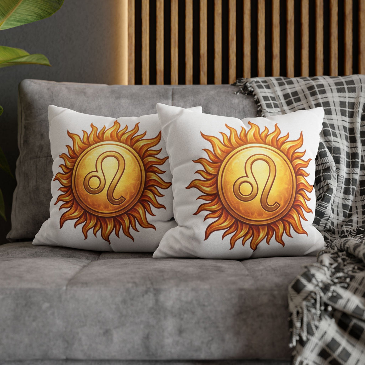 Leo Sun Zodiac Decorative Pillow Spun Square Pillowcase
