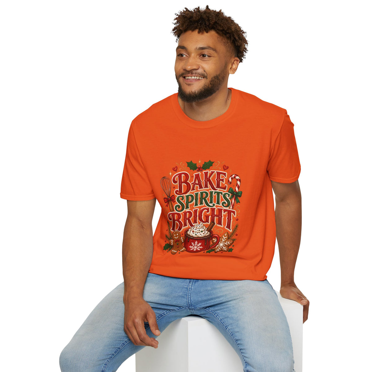 Bake Spirits Bright Holiday T-Shirt — Christmas Baking Graphic Tee