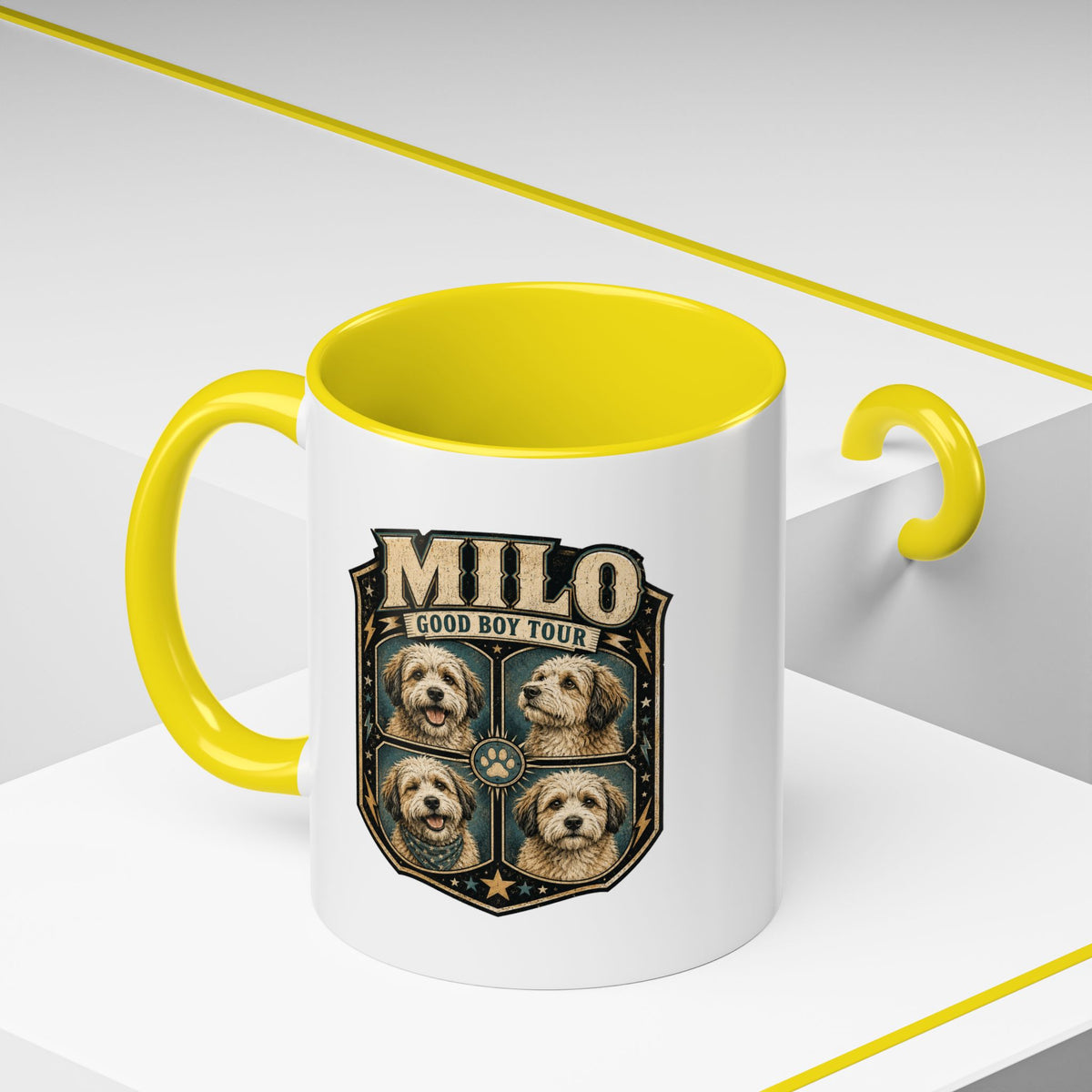 Milo Bailey Dog Dad Mom Milo 'Good Boy Tour' Accent Coffee Mug – Personalized Dog Lover Gift